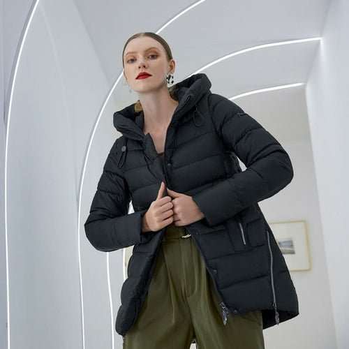 Parka Femme Capuche Rembourrée Coton – Zip, Coupe Large & Chaud Hiver Casual - Smiles shop