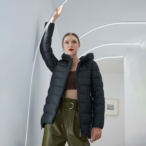 Parka Femme Capuche Rembourrée Coton – Zip, Coupe Large & Chaud Hiver Casual - Smiles shop