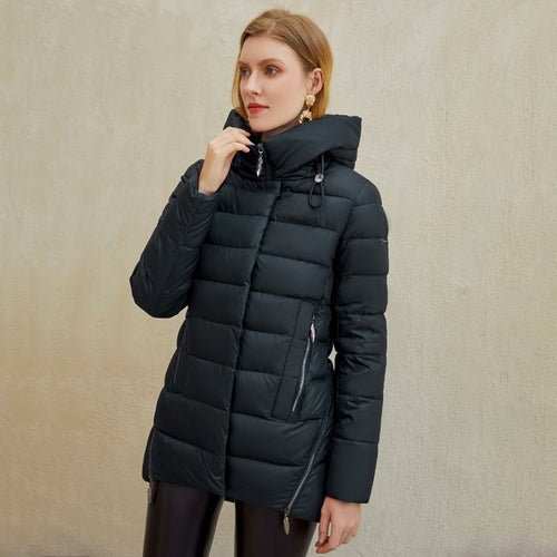 Parka Femme Capuche Rembourrée Coton – Zip, Coupe Large & Chaud Hiver Casual - Smiles shop
