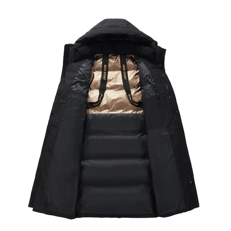 Parka Long Homme Duvet d'Oie Blanc 80% – Grand Froid -50°C, Capuche & Col - Smiles shop