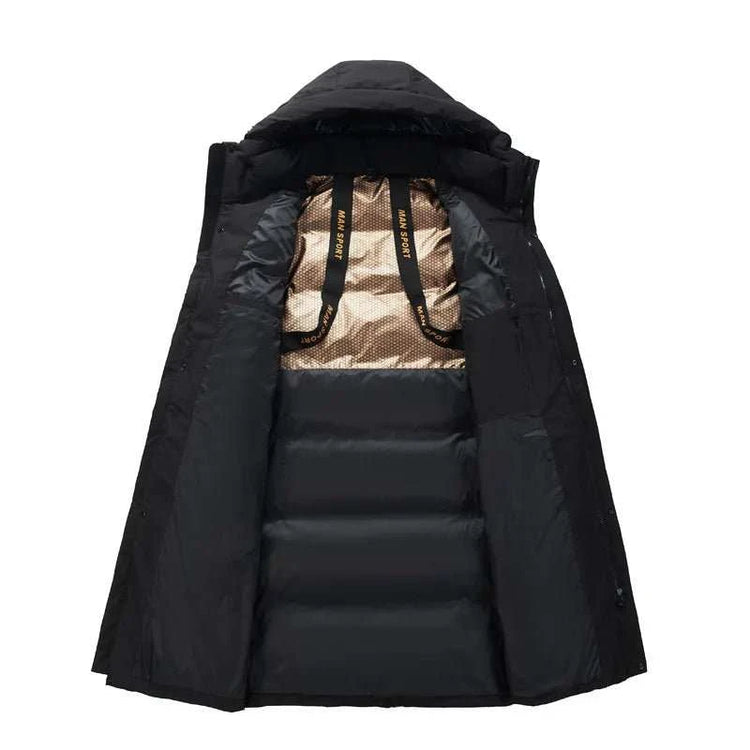 Parka Long Homme Duvet d'Oie Blanc 80% – Grand Froid -50°C, Capuche & Col - Smiles shop