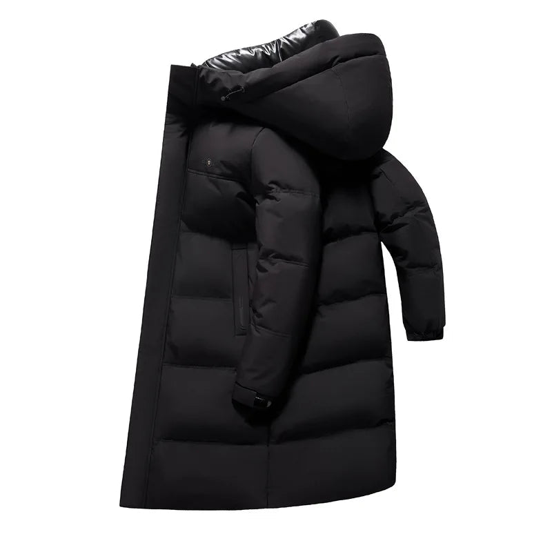 Parka Long Homme Duvet d'Oie Blanc 80% – Grand Froid -50°C, Capuche & Col - Smiles shop