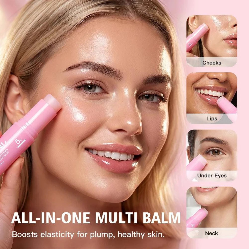 Pink Collagen PDRN Balm Stick – Hydrating & Firming Face Moisturizer - Smiles shop