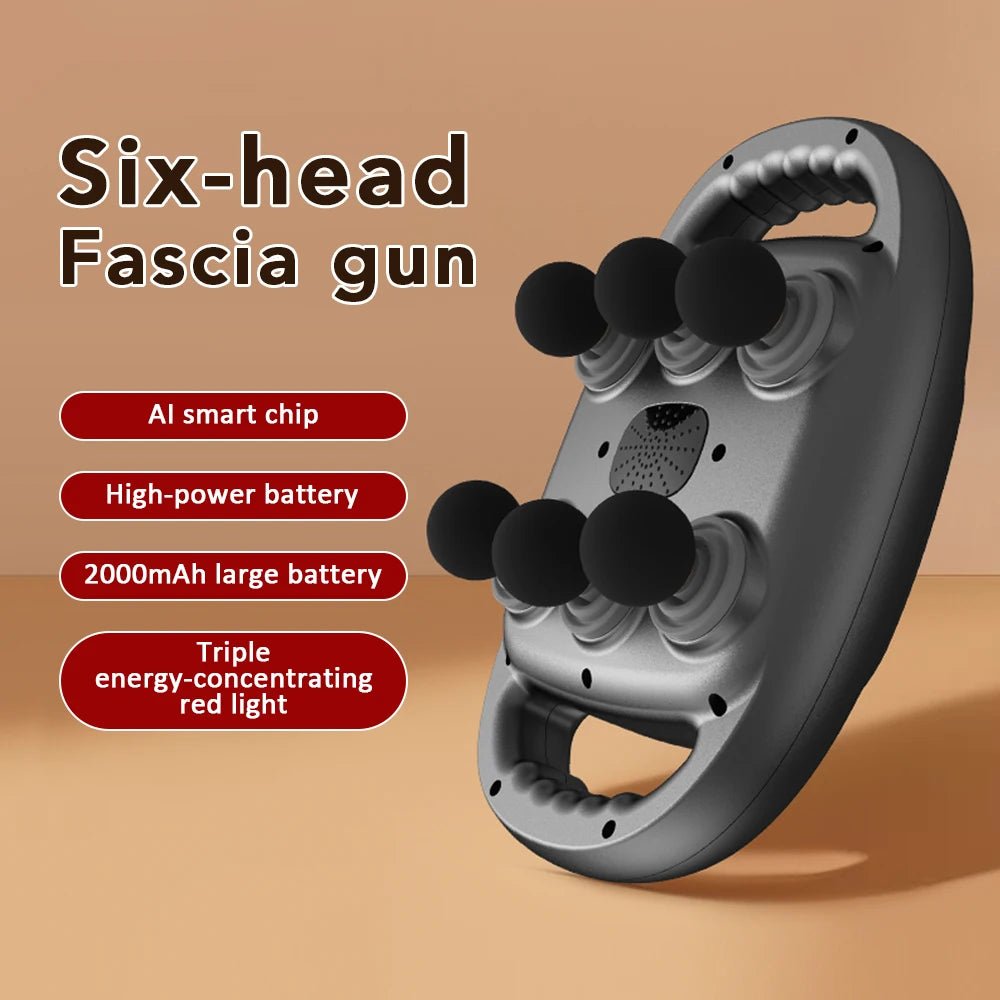 Pistolet de Massage Tissu Profond – 6 Têtes & Lumière Rouge - Smiles shop
