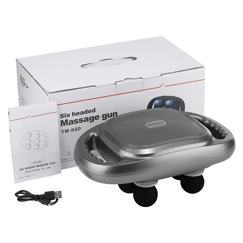 Pistolet de Massage Tissu Profond – 6 Têtes & Lumière Rouge - Smiles shop