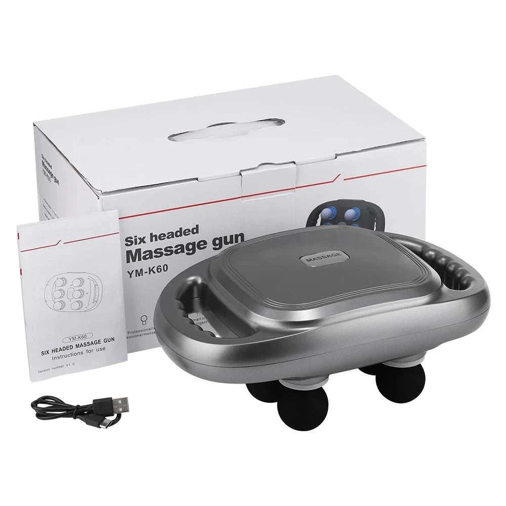 Pistolet de Massage Tissu Profond – 6 Têtes & Lumière Rouge - Smiles shop