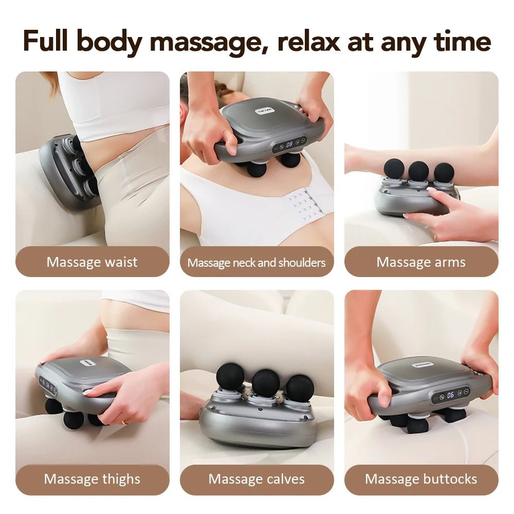 Pistolet de Massage Tissu Profond – 6 Têtes & Lumière Rouge - Smiles shop