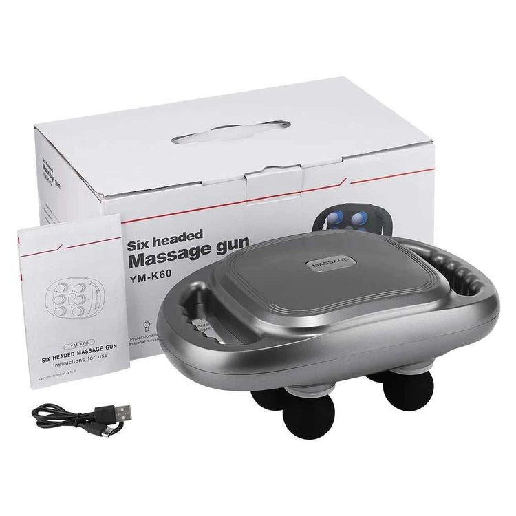 Pistolet de Massage Tissu Profond – 6 Têtes & Lumière Rouge - Smiles shop