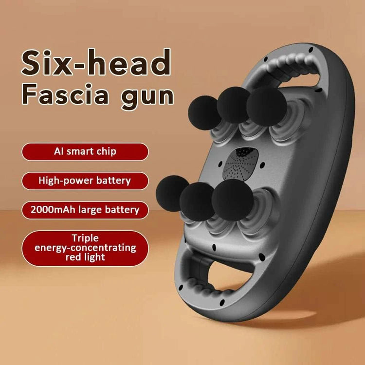 Pistolet de Massage Tissu Profond – 6 Têtes & Lumière Rouge - Smiles shop