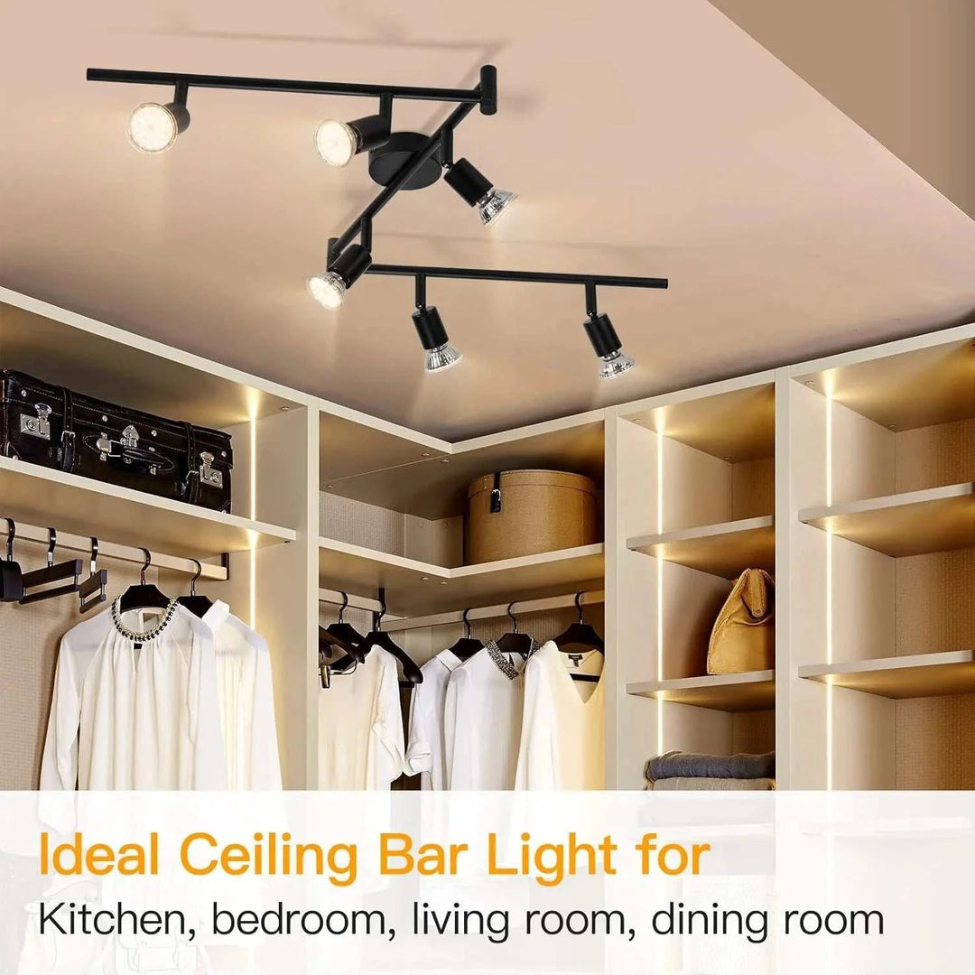 Plafonnier LED 4 Spots Orientables & Dimmable – Lumière Moderne Salon - Smiles shop