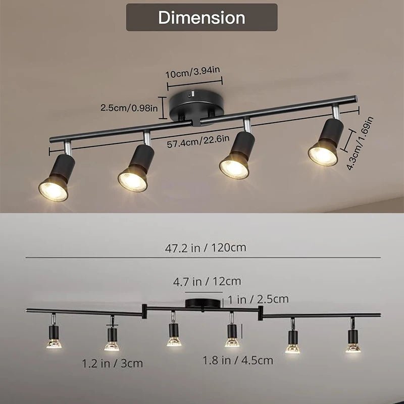 Plafonnier LED 4 Spots Orientables & Dimmable – Lumière Moderne Salon - Smiles shop
