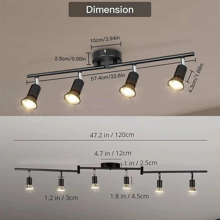 Plafonnier LED 4 Spots Orientables & Dimmable – Lumière Moderne Salon - Smiles shop