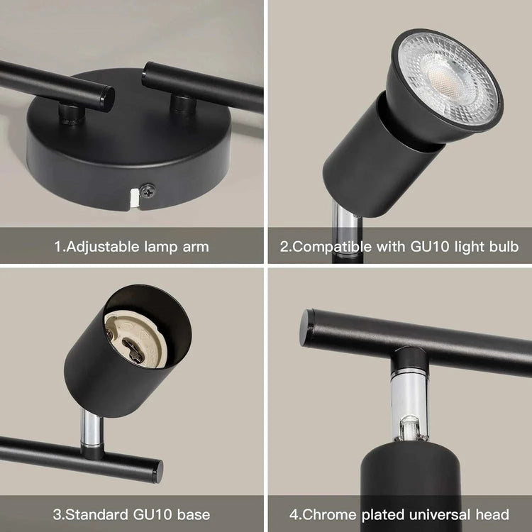 Plafonnier LED 4 Spots Orientables & Dimmable – Lumière Moderne Salon - Smiles shop