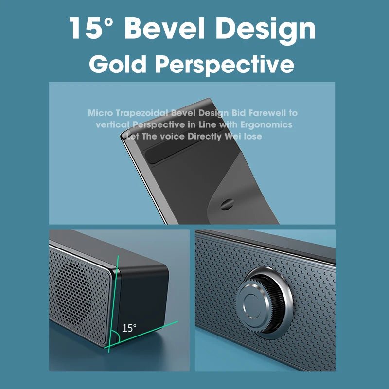 Portable Bluetooth Soundbar – 3D Stereo Deep Bass Computer Speaker - Smiles shop