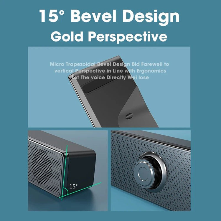 Portable Bluetooth Soundbar – 3D Stereo Deep Bass Computer Speaker - Smiles shop