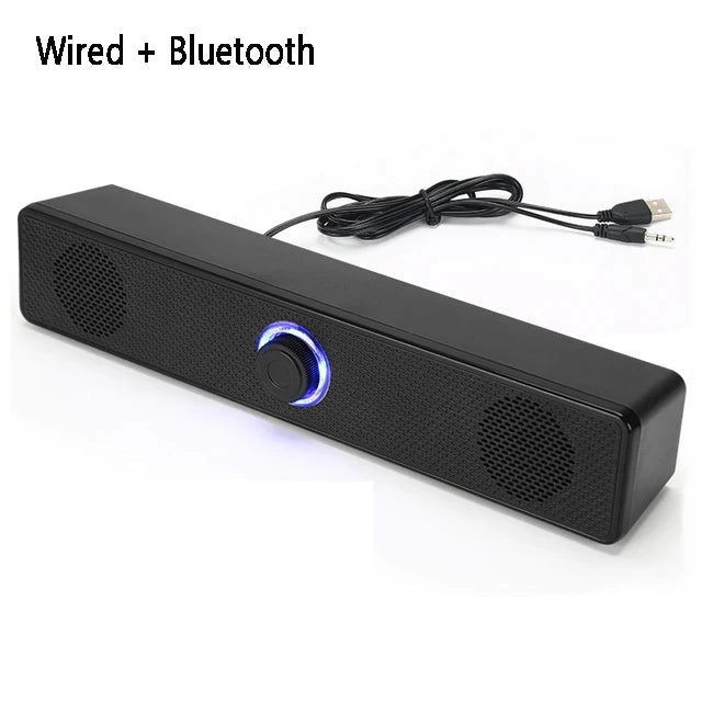 Portable Bluetooth Soundbar – 3D Stereo Deep Bass Computer Speaker - Smiles shop