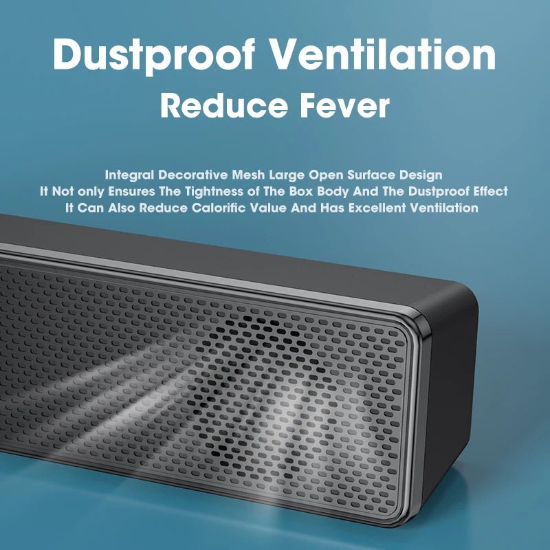 Portable Bluetooth Soundbar – 3D Stereo Deep Bass Computer Speaker - Smiles shop