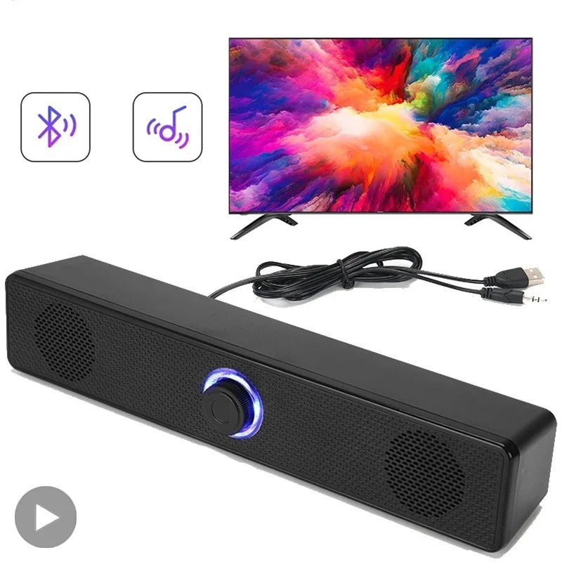 Portable Bluetooth Soundbar – 3D Stereo Deep Bass Computer Speaker - Smiles shop