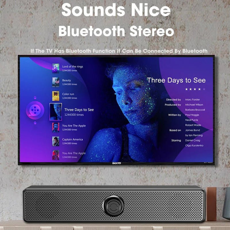 Portable Bluetooth Soundbar – 3D Stereo Deep Bass Computer Speaker - Smiles shop