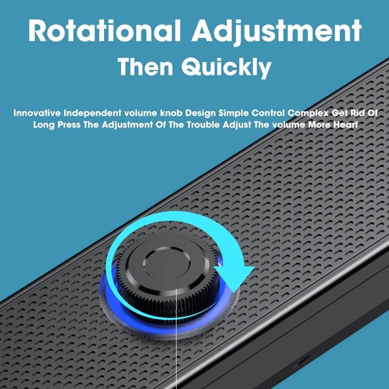 Portable Bluetooth Soundbar – 3D Stereo Deep Bass Computer Speaker - Smiles shop