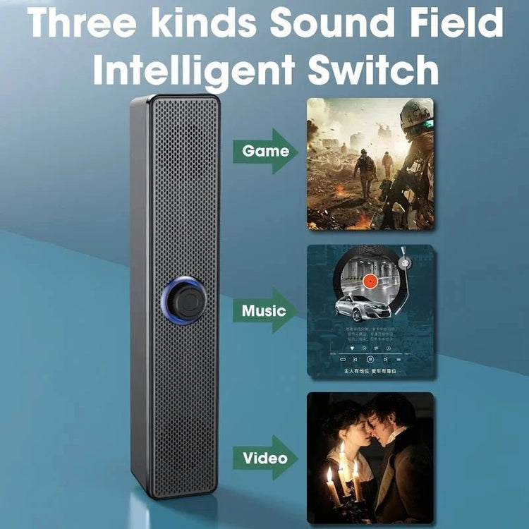 Portable Bluetooth Soundbar – 3D Stereo Deep Bass Computer Speaker - Smiles shop