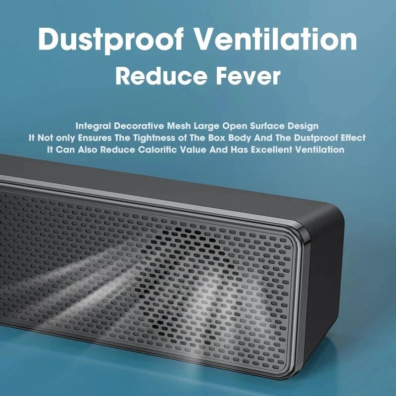 Portable Bluetooth Soundbar – 3D Stereo Deep Bass Computer Speaker - Smiles shop