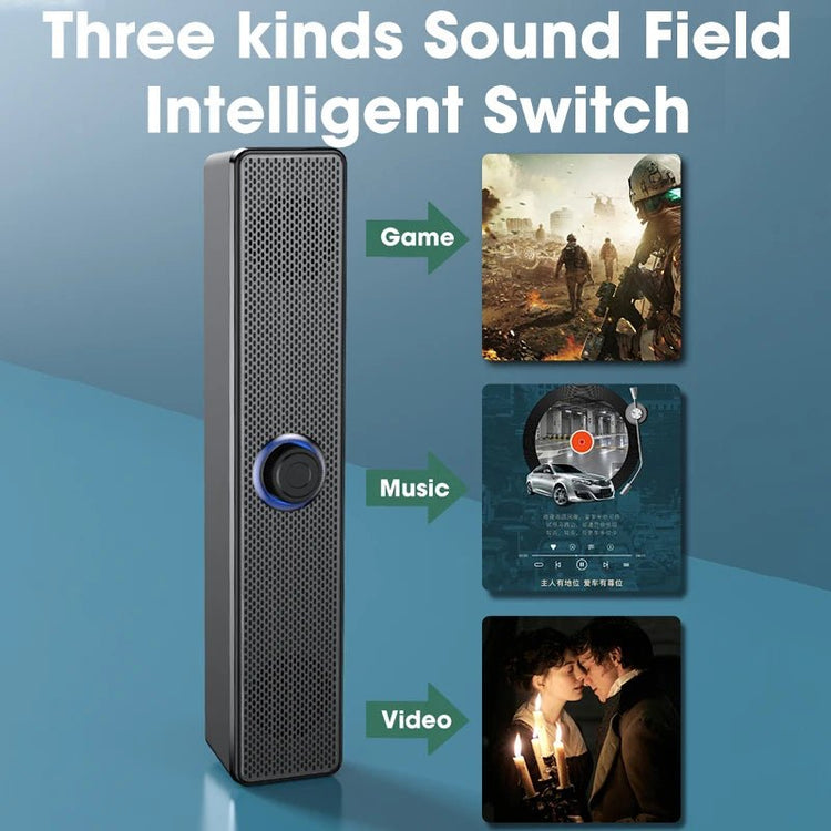 Portable Bluetooth Soundbar – 3D Stereo Deep Bass Computer Speaker - Smiles shop