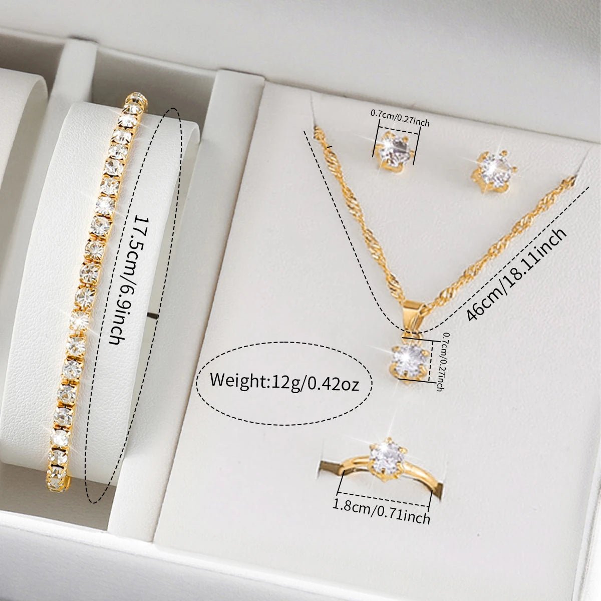 Set Bijoux Femme 6 Pièces – Montre Strass Chiffres Romains & Accessoires - Smiles shop