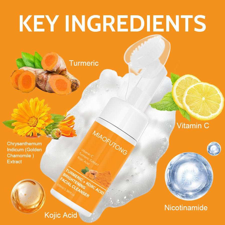 Set Nettoyant Visage Curcuma & Acide Kojique – Contrôle Sébum & Anti-Taches - Smiles shop