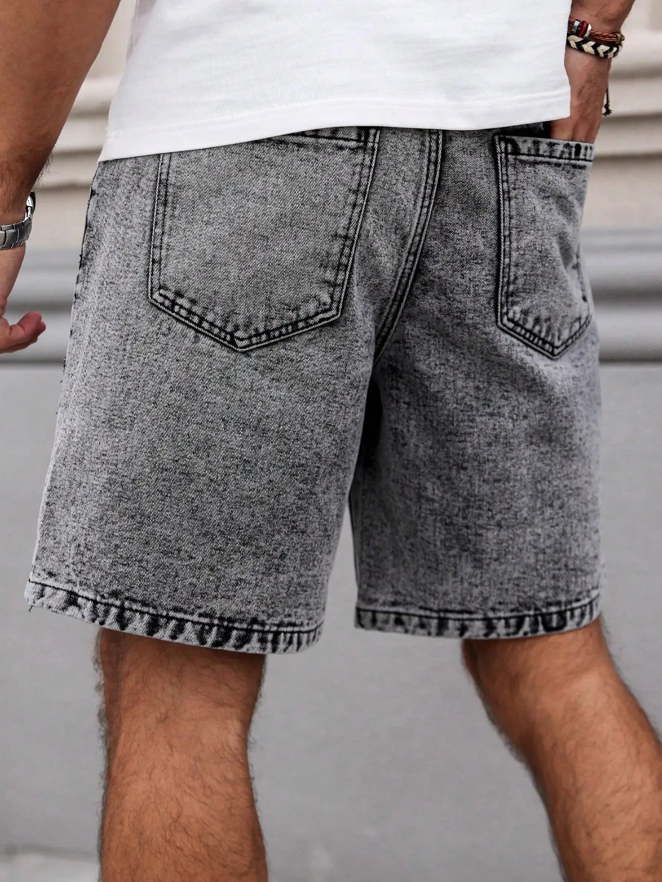 Short Jean Brodé Homme – Streetwear Été Vintage - Smiles shop