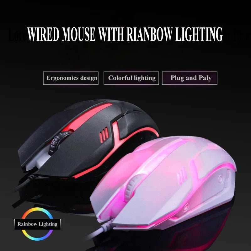 Souris Gaming Filaire USB – Rétroéclairage LED, 1200 DPI, Compatible PC & Laptop - Smiles shop