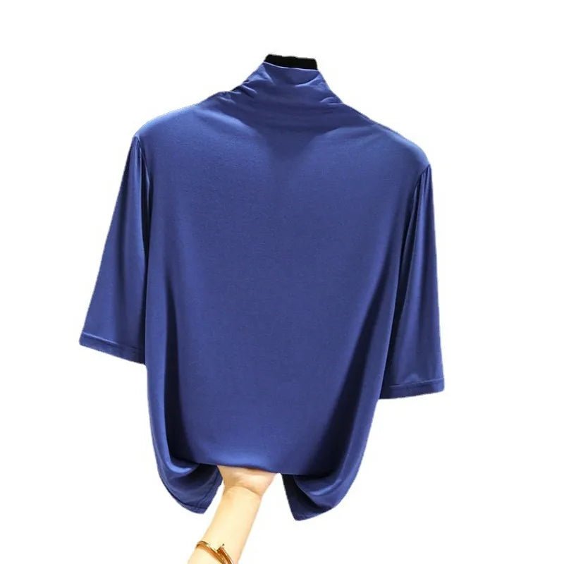 T-Shirt Col Roulé Femme en Modal – 12 Couleurs, Manches Mi-Longues & Ultra-Doux - Smiles shop