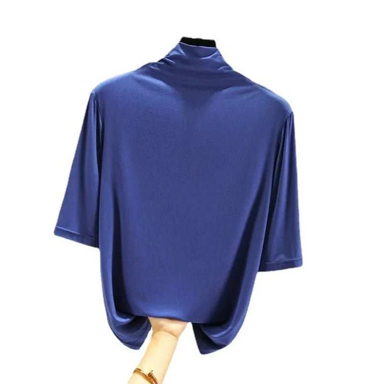T-Shirt Col Roulé Femme en Modal – 12 Couleurs, Manches Mi-Longues & Ultra-Doux - Smiles shop