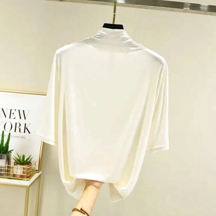 T-Shirt Col Roulé Femme en Modal – 12 Couleurs, Manches Mi-Longues & Ultra-Doux - Smiles shop