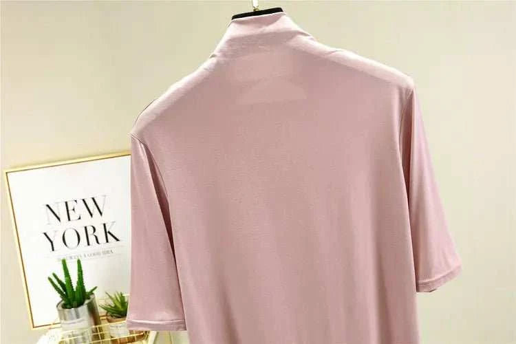 T-Shirt Col Roulé Femme en Modal – 12 Couleurs, Manches Mi-Longues & Ultra-Doux - Smiles shop