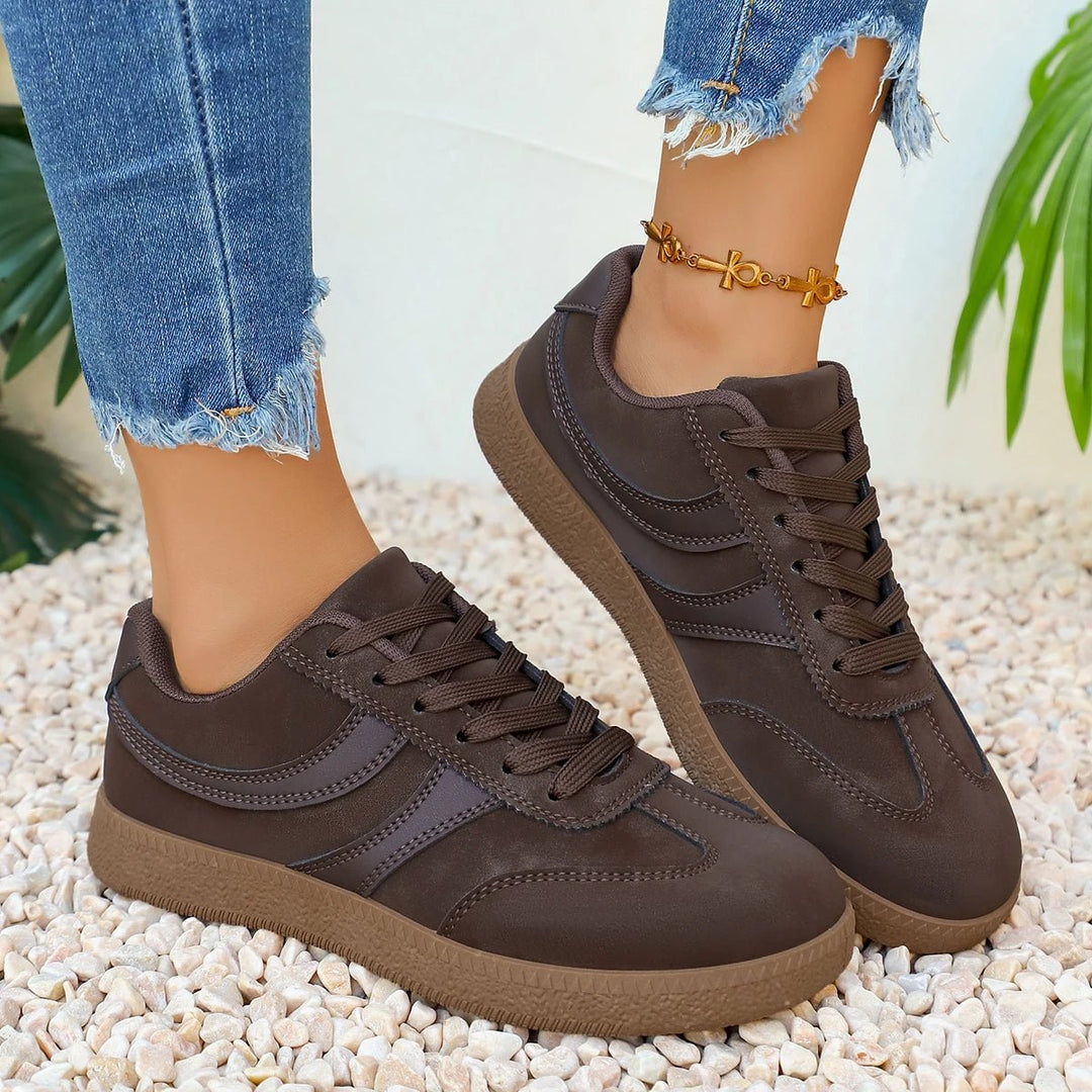 Women's Retro Platform Sneakers – Non-Slip Thick Sole | Brown - Smiles shop