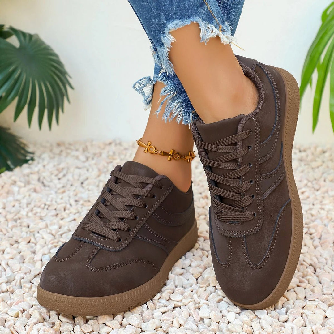 Women's Retro Platform Sneakers – Non-Slip Thick Sole | Brown - Smiles shop