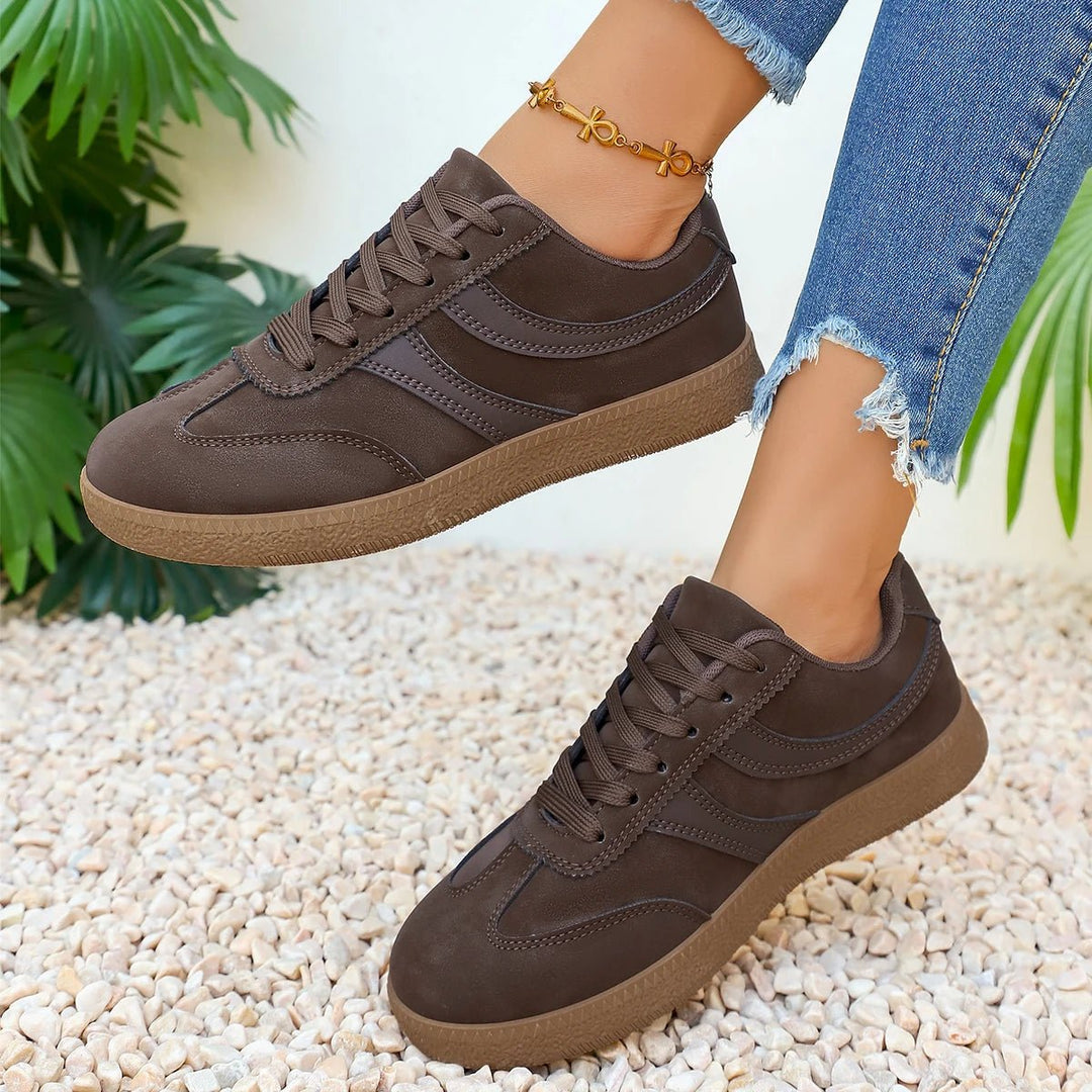 Women's Retro Platform Sneakers – Non-Slip Thick Sole | Brown - Smiles shop