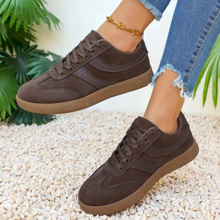 Women's Retro Platform Sneakers – Non-Slip Thick Sole | Brown - Smiles shop