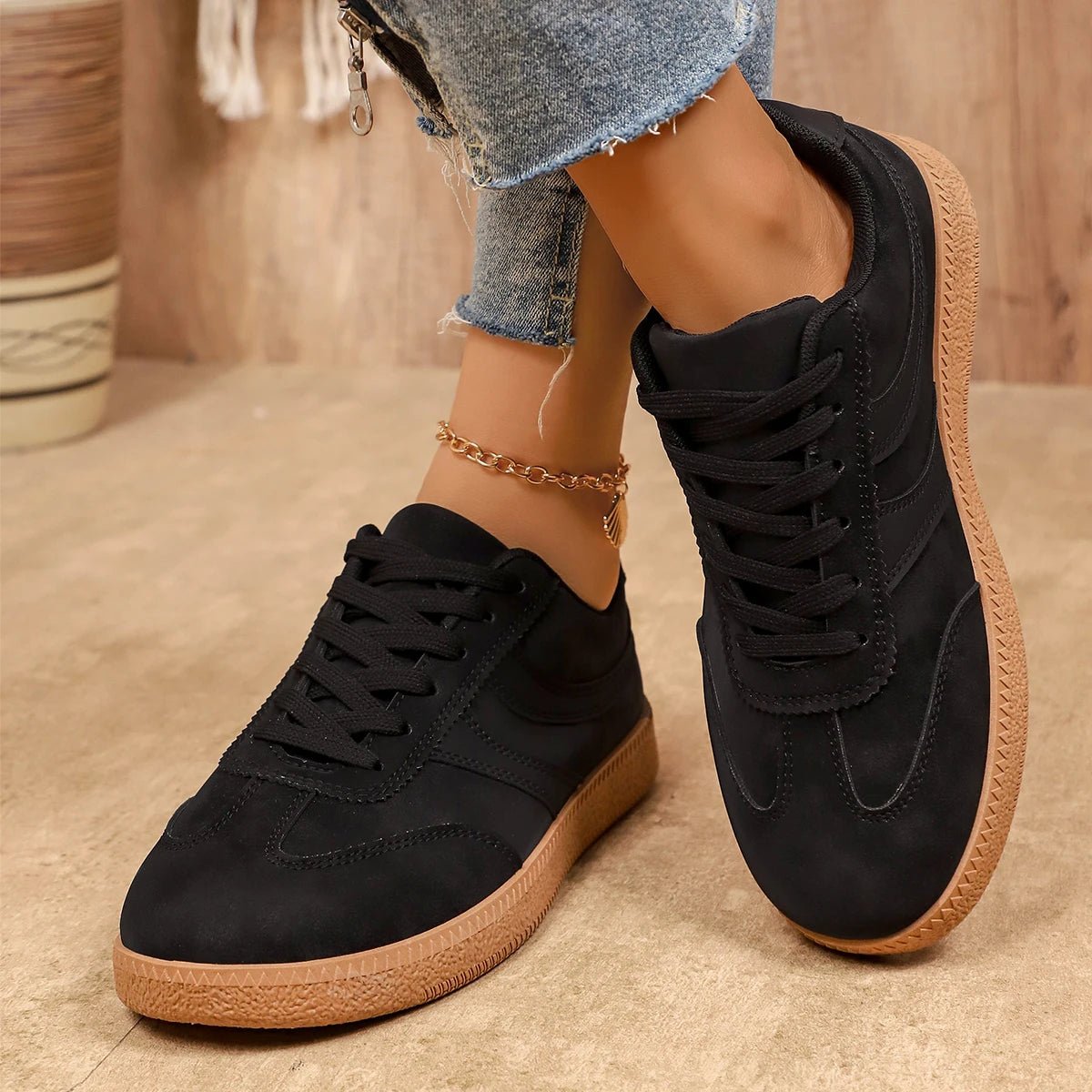 Women's Retro Platform Sneakers – Non-Slip Thick Sole | Brown - Smiles shop