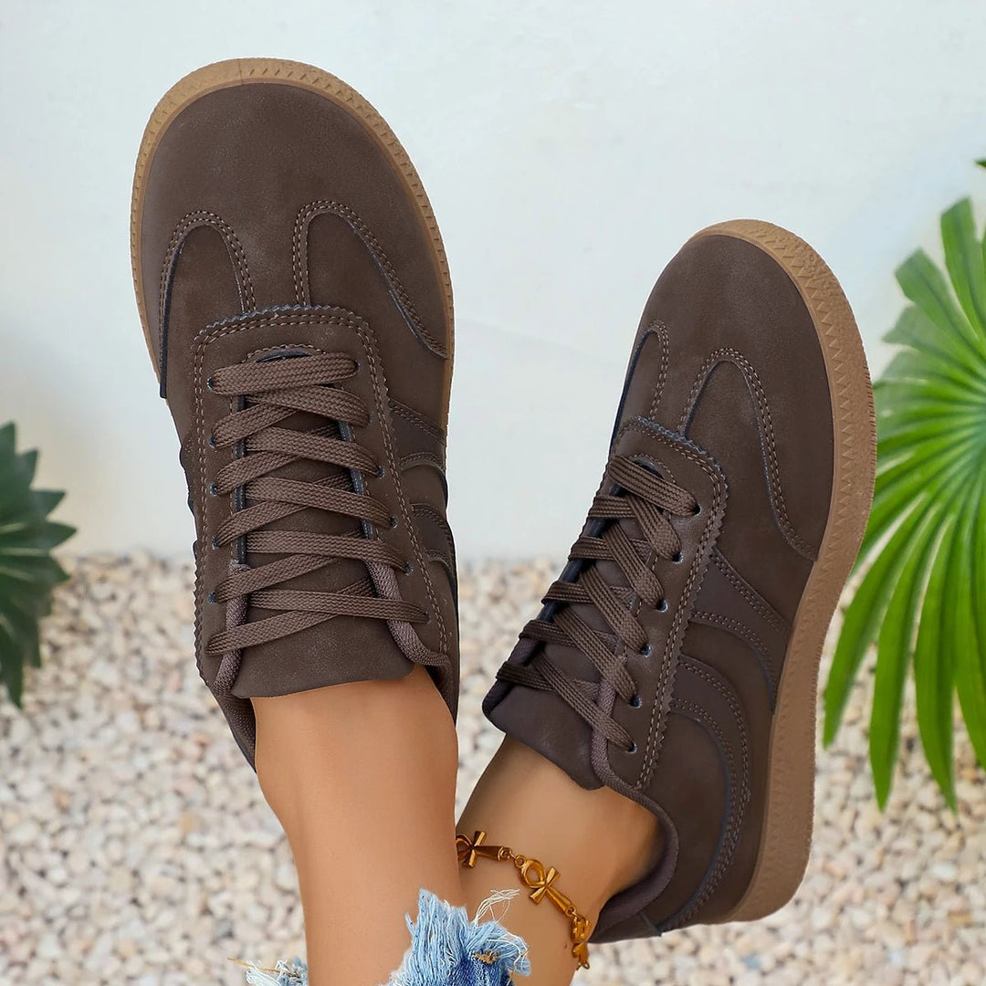 Women's Retro Platform Sneakers – Non-Slip Thick Sole | Brown - Smiles shop