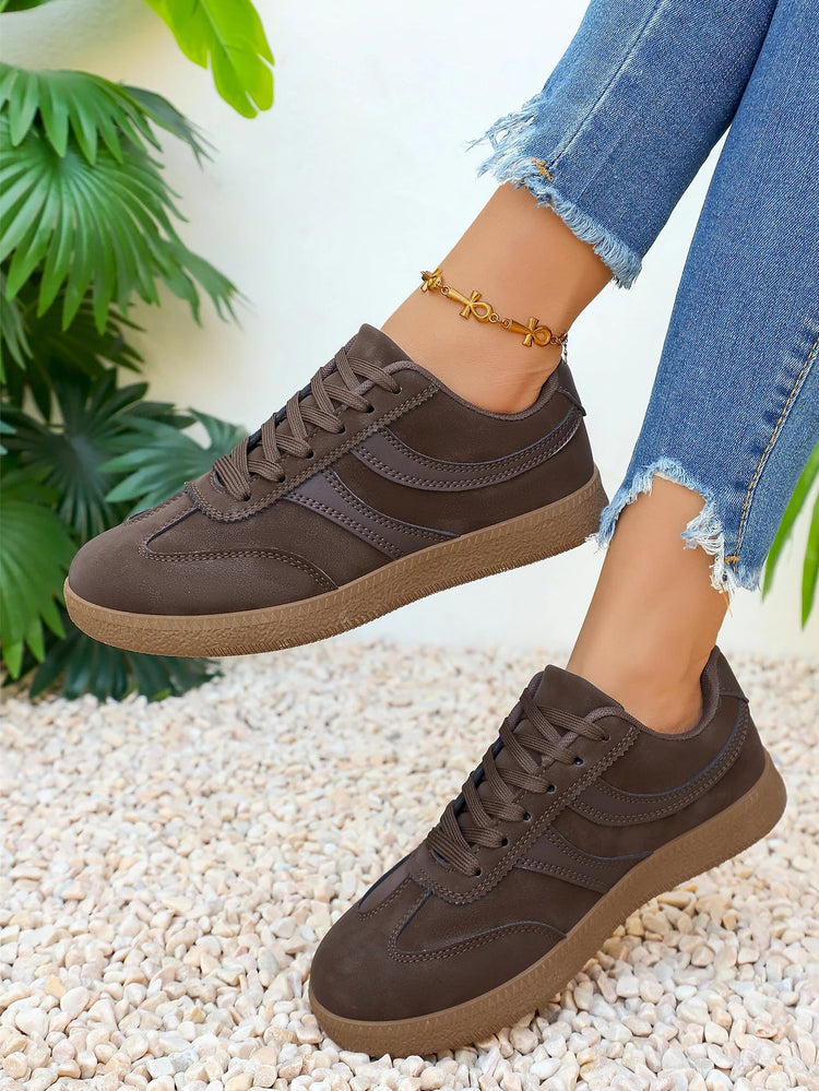 Women's Retro Platform Sneakers – Non-Slip Thick Sole | Brown - Smiles shop