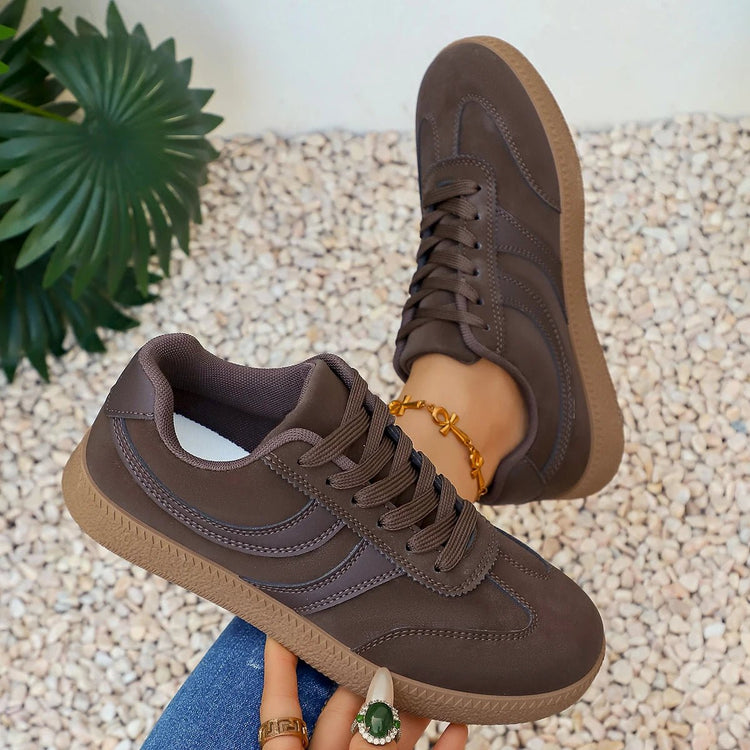 Women's Retro Platform Sneakers – Non-Slip Thick Sole | Brown - Smiles shop