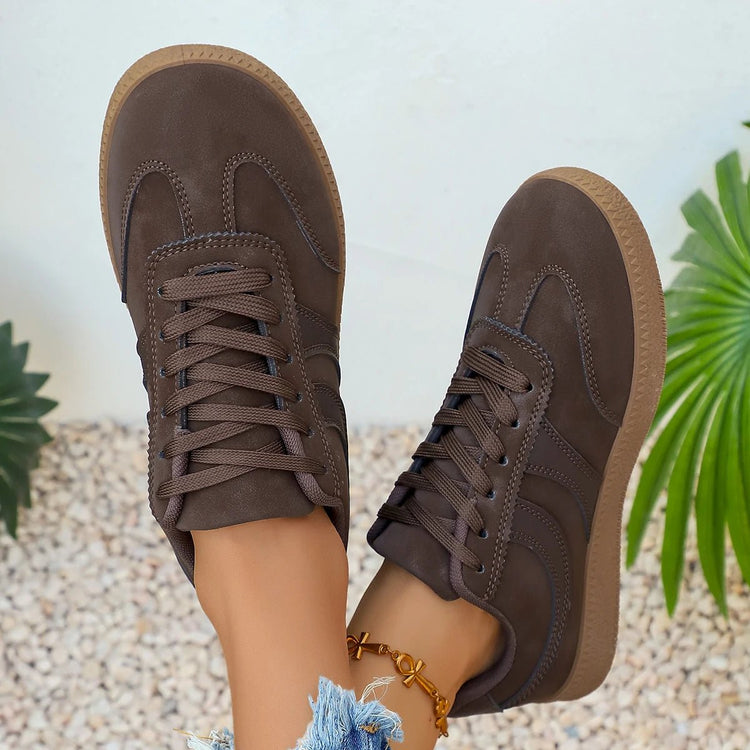 Women's Retro Platform Sneakers – Non-Slip Thick Sole | Brown - Smiles shop