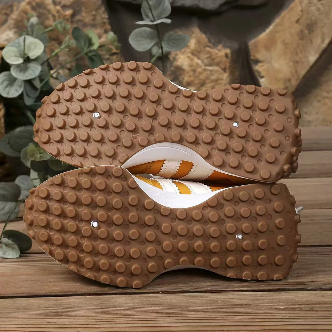 Women's Retro Platform Sneakers – Patchwork Leather Casual Shoes - Smiles shop